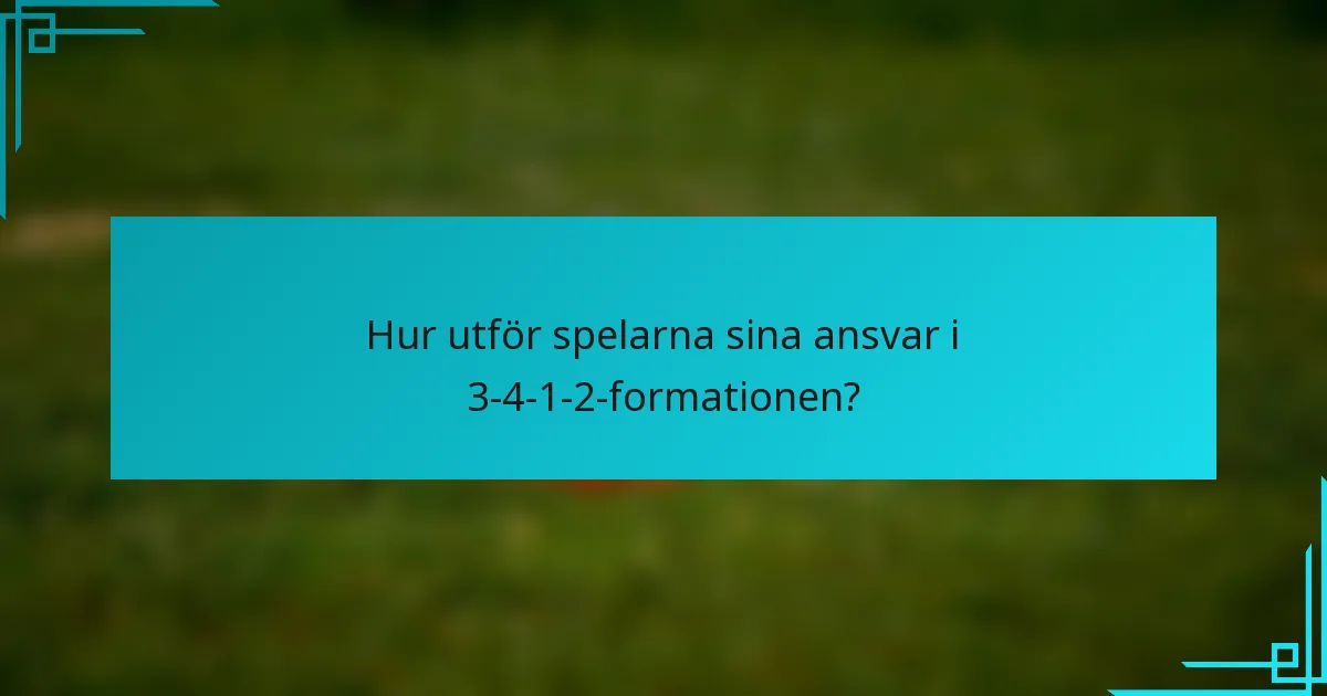 Hur utför spelarna sina ansvar i 3-4-1-2-formationen?