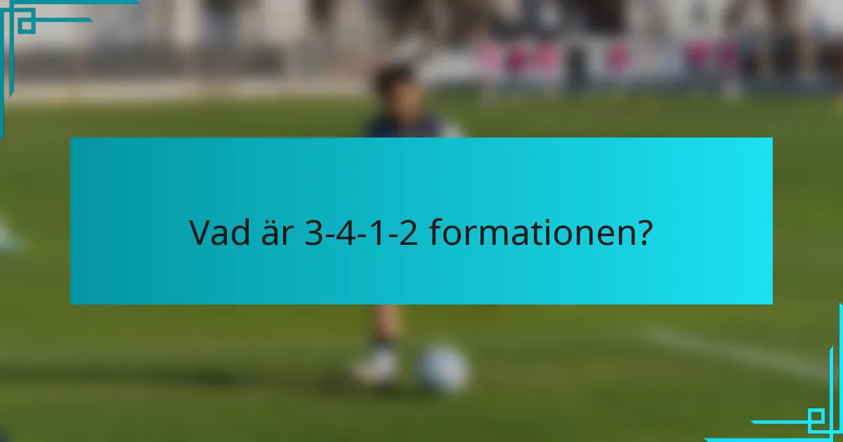 Vad är 3-4-1-2 formationen?